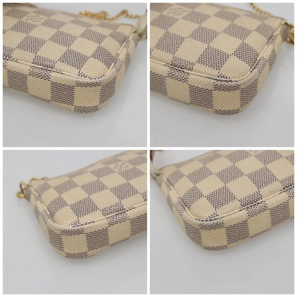 LOUIS VUITTON Damier Azur Mini Pochette Accessoires Pouch N63005 LV Auth 142334 - Picture 14 of 16